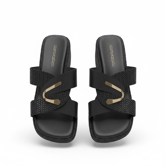 Gianna Kazakou Handmade Greek Black Leather Sandals – Size 40 (Never Worn) - Picture 2 of 8